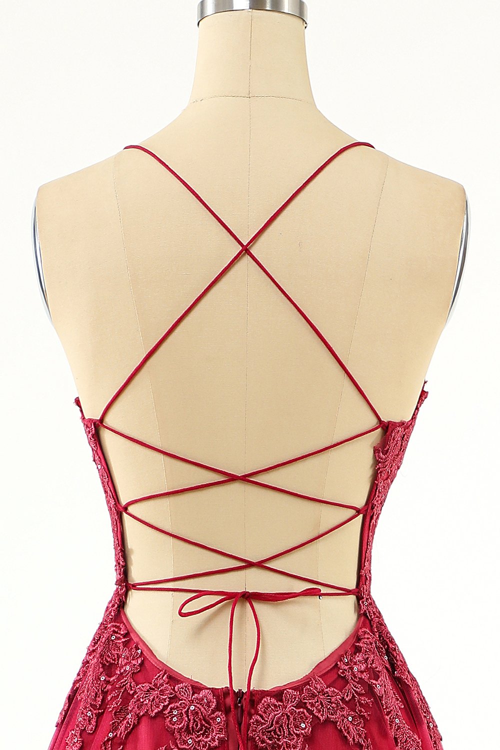 Lawendowa tiulowa długa sukienka promowa z koronką