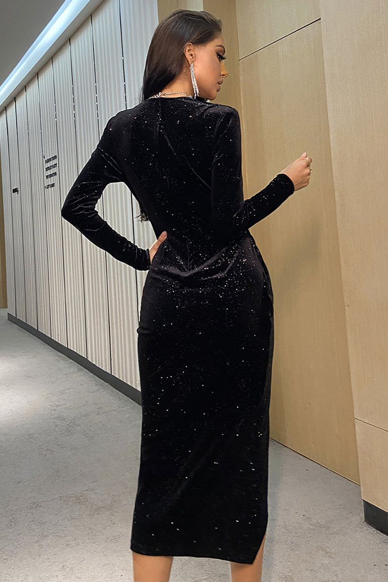 Załaduj obraz do przeglądarki galerii, Czarna sukienka z nadrukiem velvet