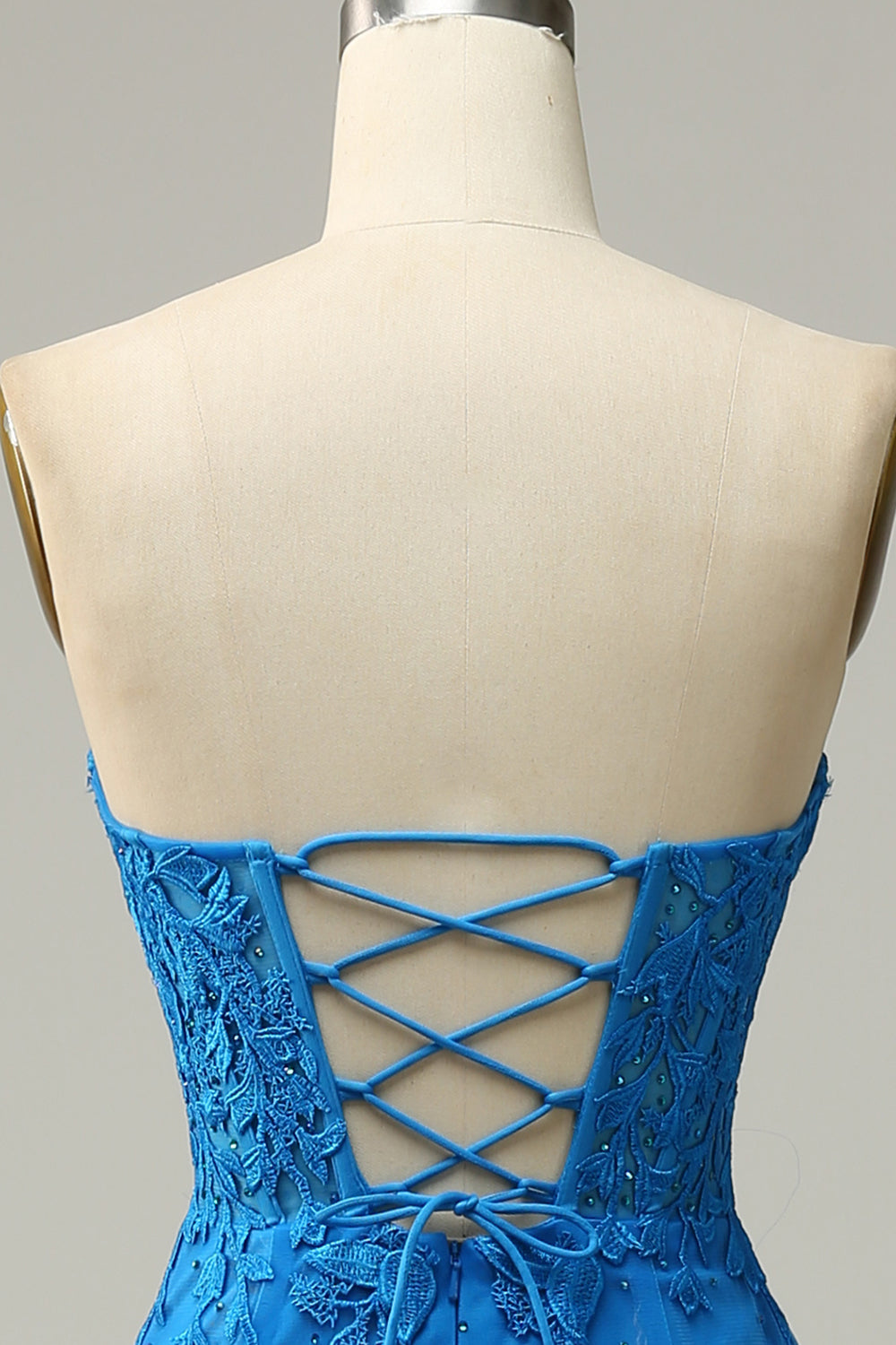 Syrena Królewska Niebieska Sukienki Wieczorowe Bez Ramiączek