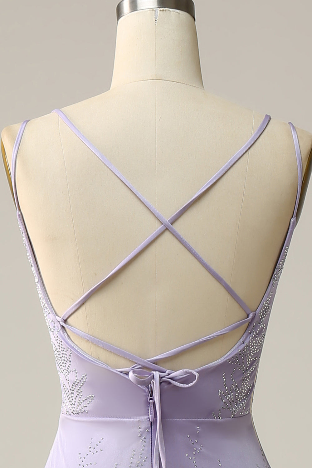 Syrena Liliowa Długa Sukienki Na Studniówke z Dzielonym Przodem