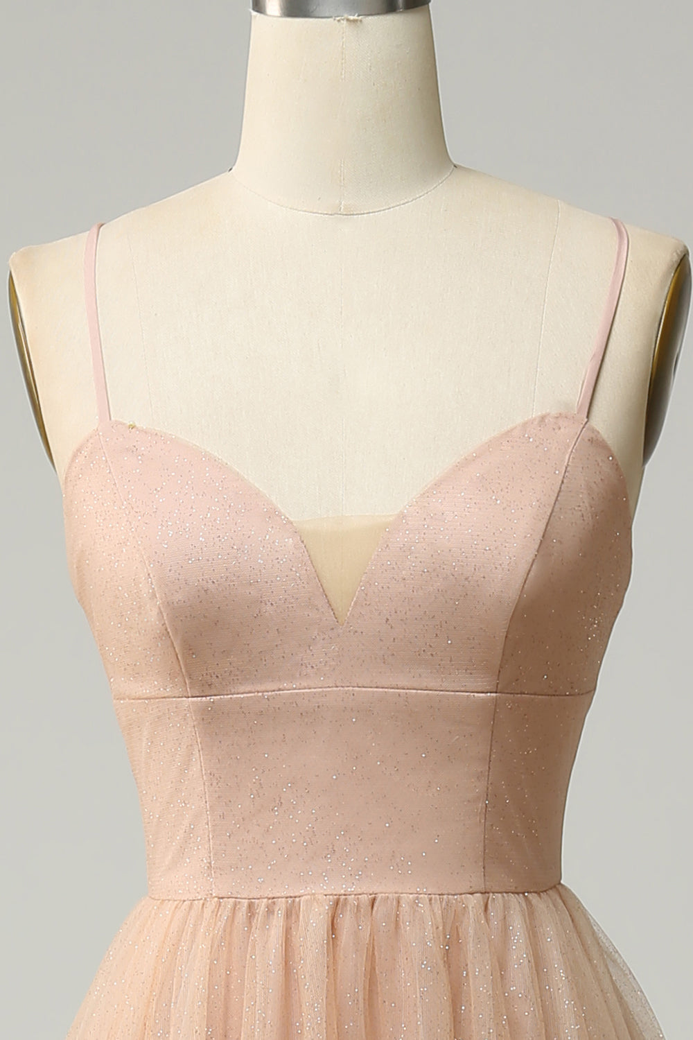 Szampana Cienkich Ramiączkach Sukienka Dla Swiadkowej w Kształcie Litery A