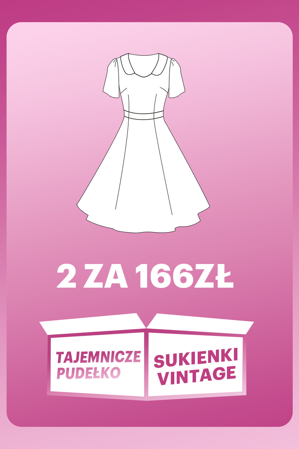ZAPAKA TAJEMNICZE PUDEŁKO z 2Pc Sukienki Vintage