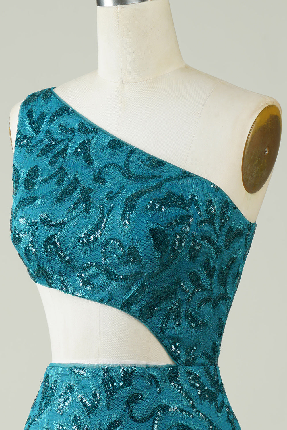 Blue Glitter Tight Homecoming Dress z Hollow-out