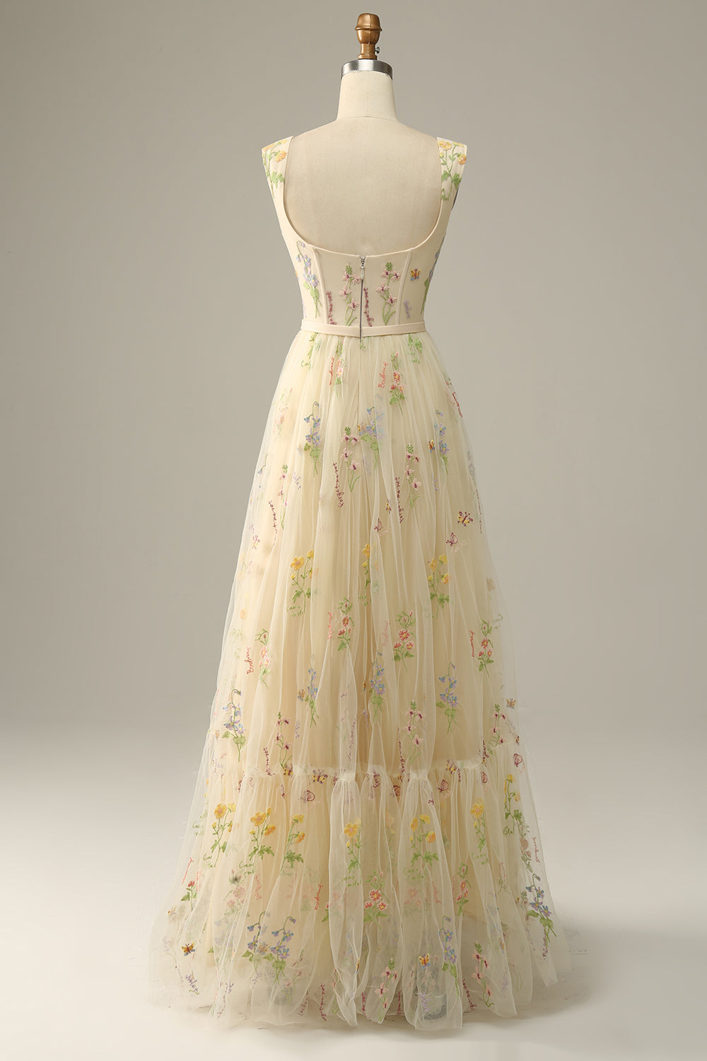 Szampańska Długie Tiulowe Sukienka Na Studniówkę