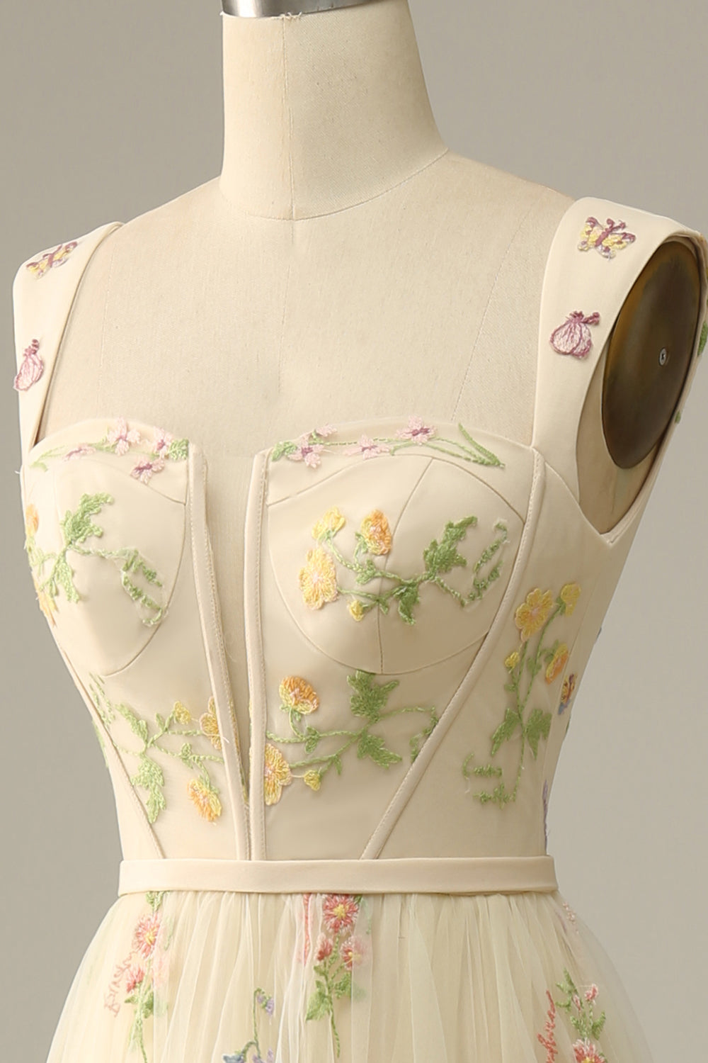 Szampańska Długie Tiulowe Sukienka Na Studniówkę