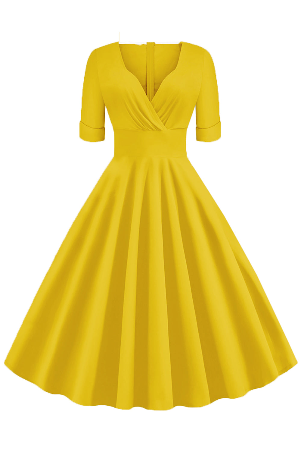 Zielony dekolt w serek z krótkim rękawem 1950s Swing Dress