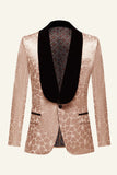 Szampan Żakardowy Szal Lapel 2 Piece Męskie Garnitury Formalne