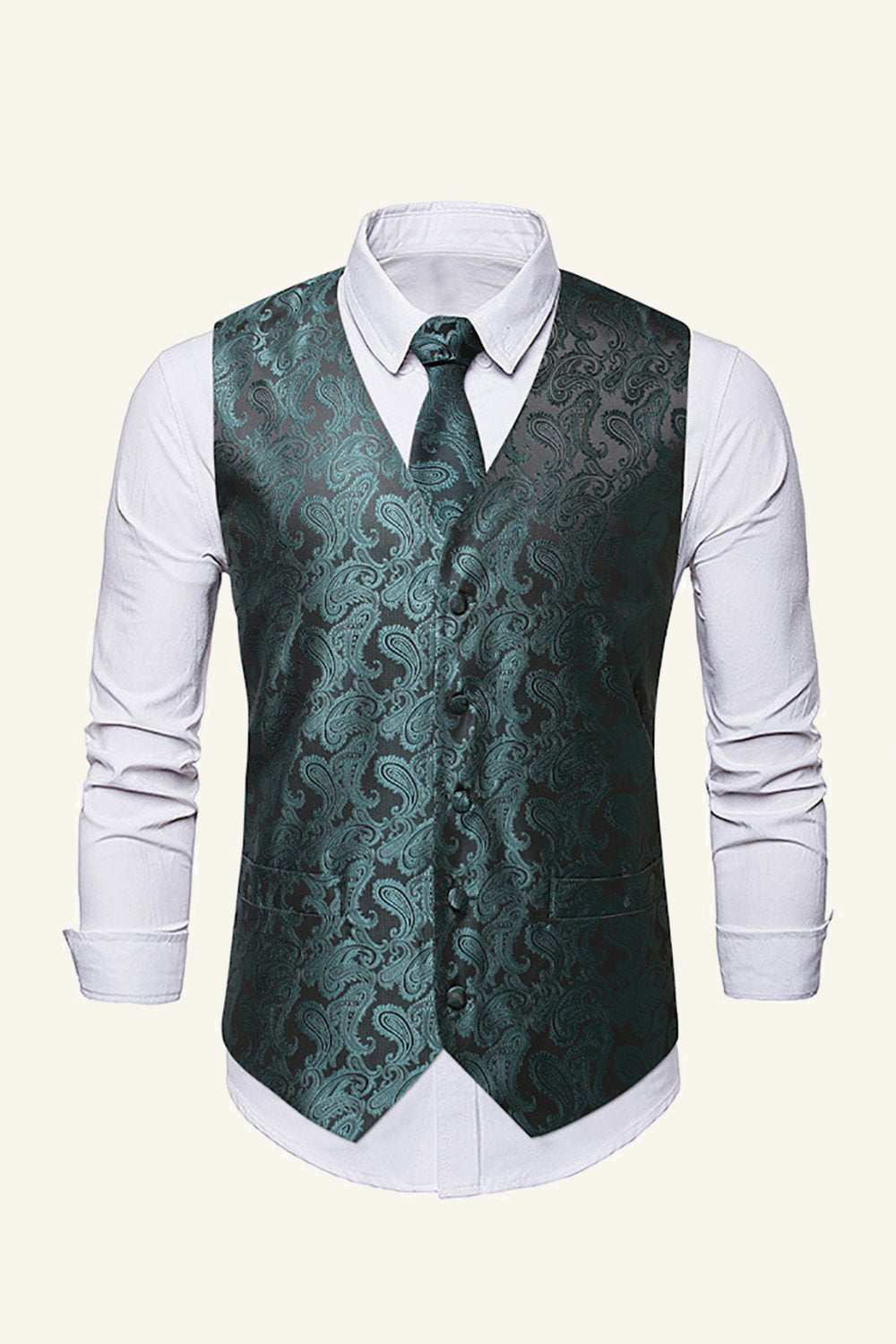 Jednorzędowa Kamizelka Męska Z Nadrukiem Slim Fit