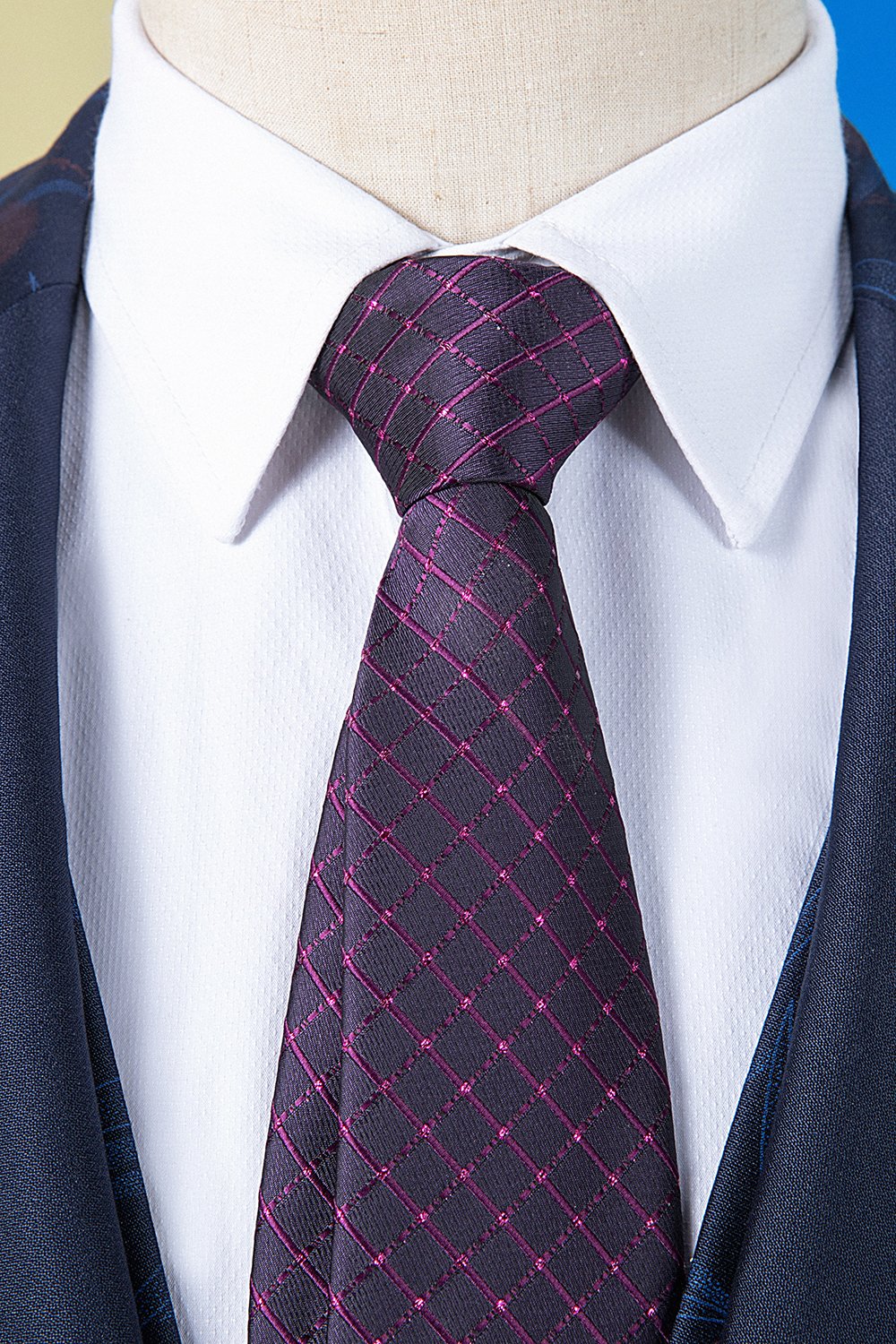 Ciemnoniebieski Klapa Szczytowa Garnitur 3 Częściowy Męski Jednorzędowy