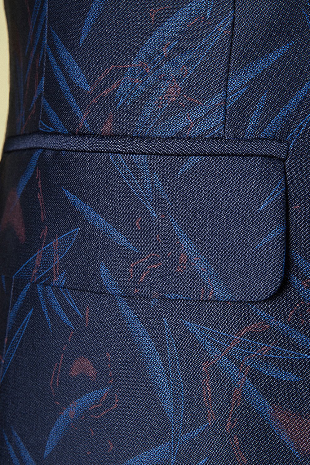 Ciemnoniebieski Klapa Szczytowa Garnitur 3 Częściowy Męski Jednorzędowy