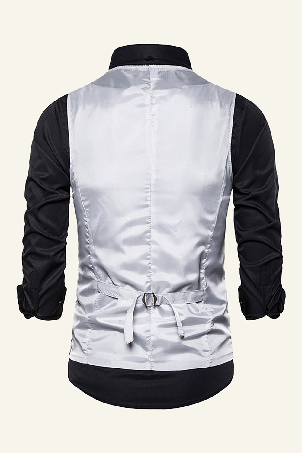 Błyszcząca Złota Kamizelka Męska Z Klapami Z Muszką