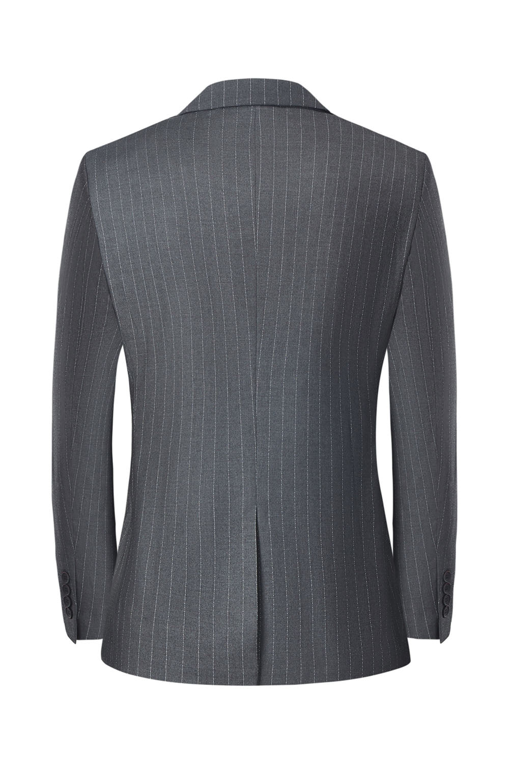 Męskie Szare 3-Częściowe Garnitury Ślubne Z Karbowanym Paskiem