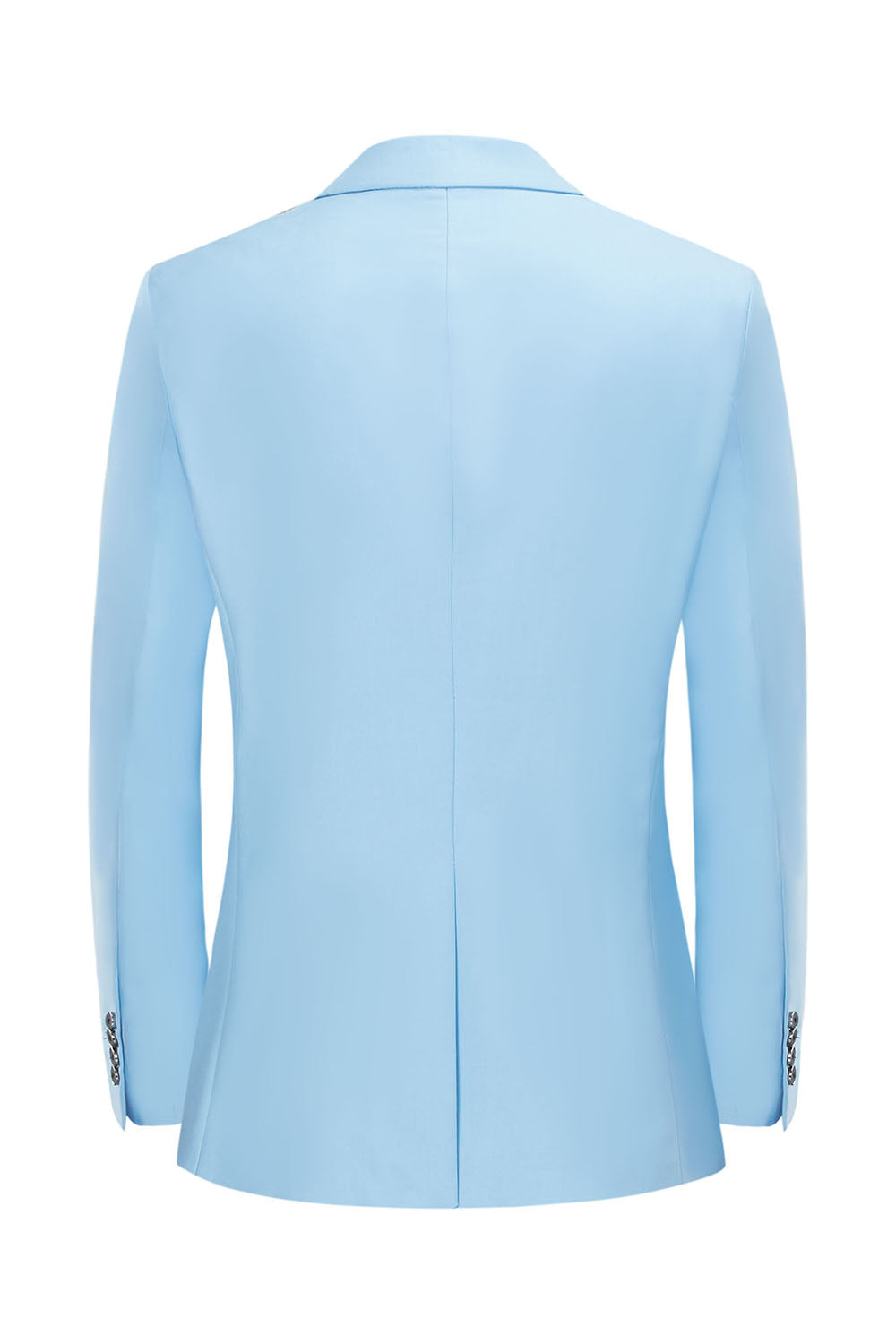 Męska jasnoniebieska karbowana klapa z jednym guzikiem marynarka ślubna