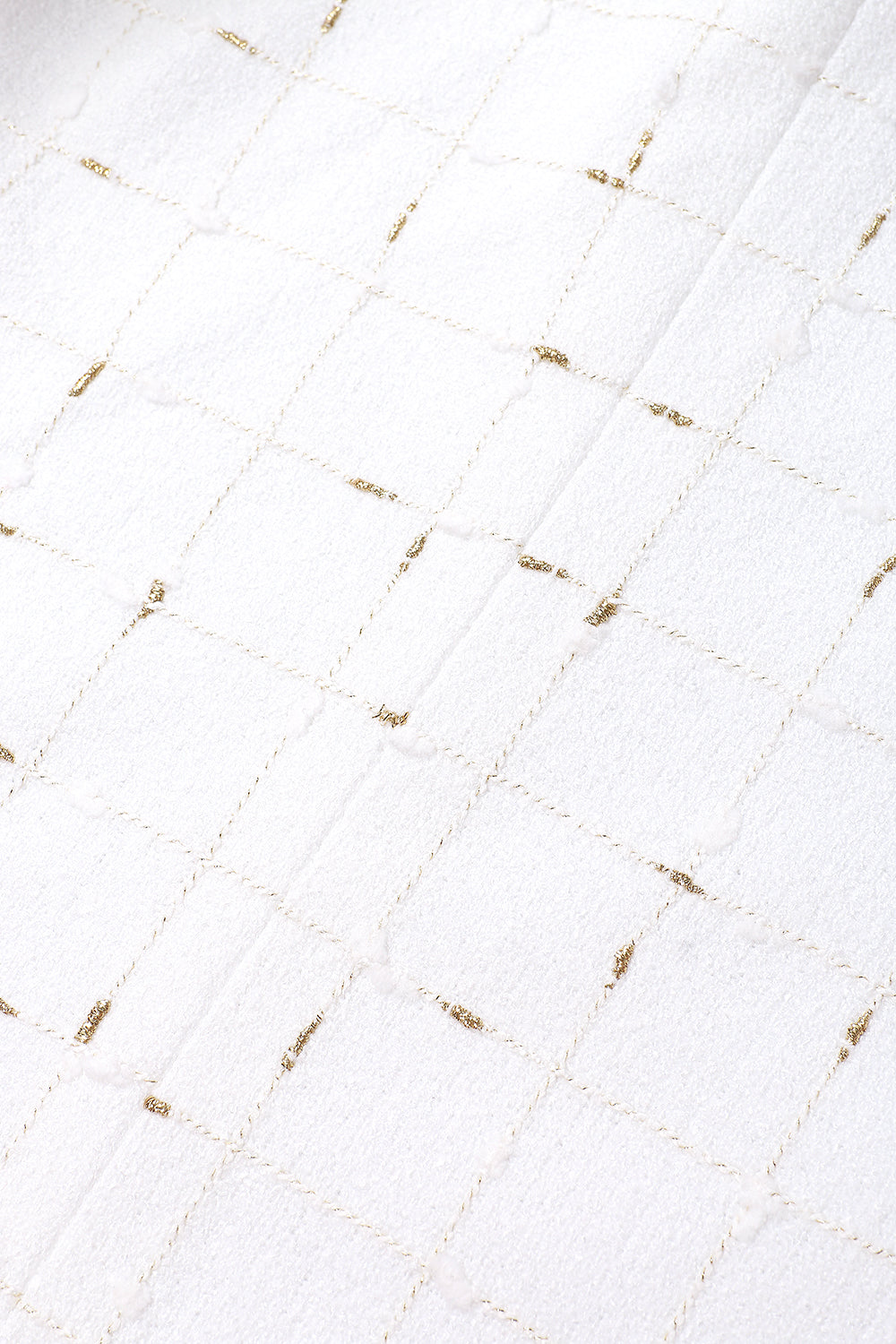 Białe Kraciaste Dwurzędowe 2-Częściowe Męskie Garnitury Na Studniówkę