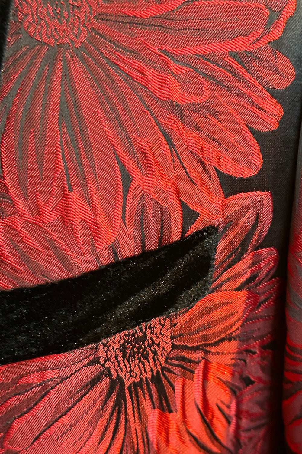 Błyszcząca Burgundia Żakardowy Szalowy Kołnierz Garnitur Męski