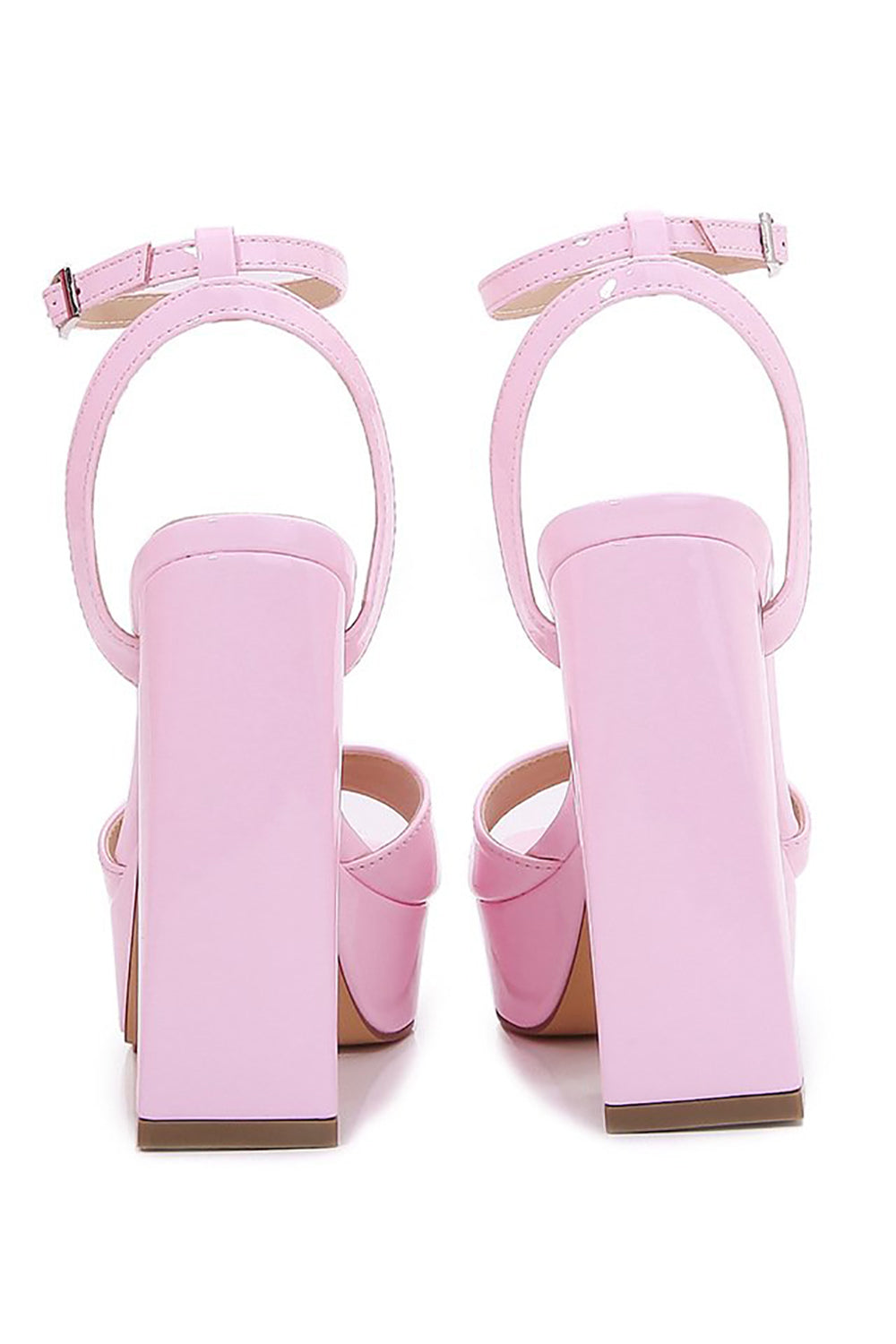 Sandały na platformie z paskiem na kostce z kości z kości słoniowej Ivory Chunky Heeled