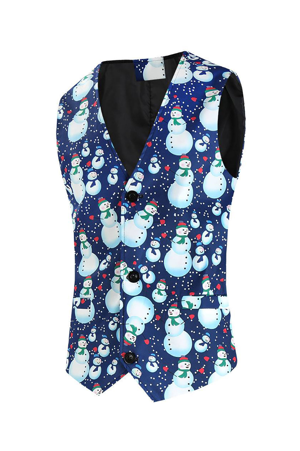 Klapy Z Karbem Pojedynczy Przycisk Niebieskie Garnitury Męskie Z Nadrukiem Bałwana