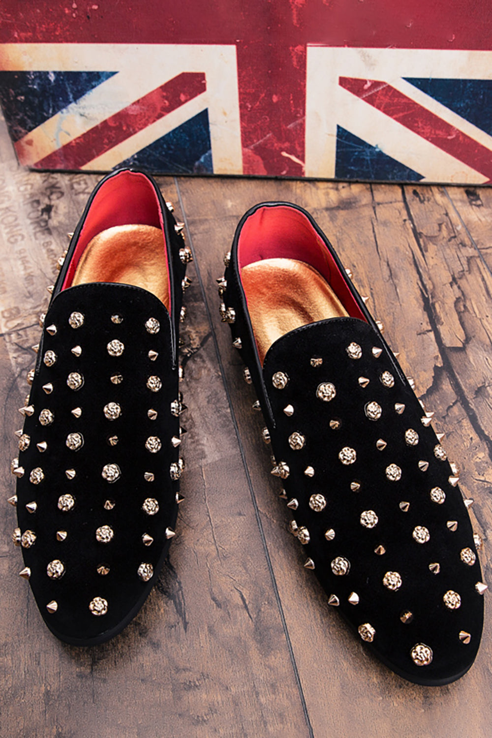 Męskie skórzane buty na co dzień z ćwiekami