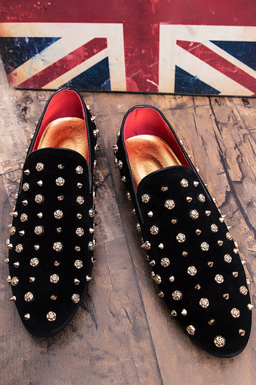 Męskie skórzane buty na co dzień z ćwiekami