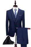 Granatowe 3 sztuki Slim Fit Casual Smokingowe garnitury