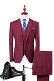 Granatowe 3 sztuki Slim Fit Casual Smokingowe garnitury
