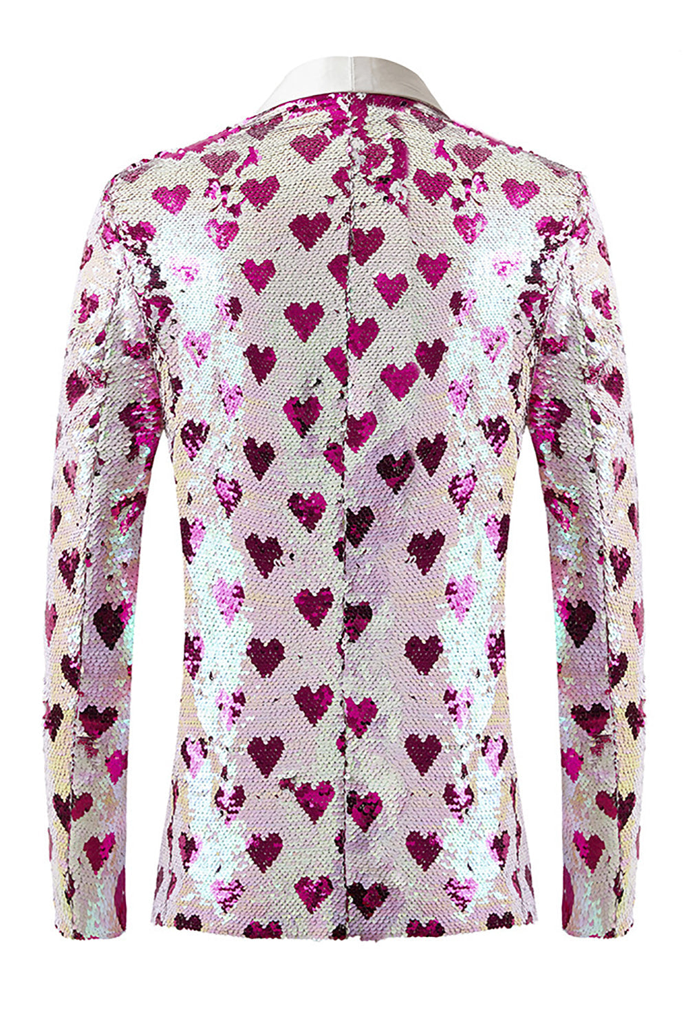 Różowe cekiny Szal Lapel Męska marynarka