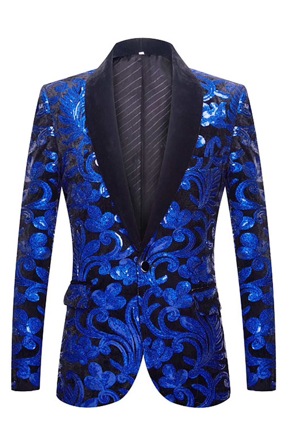 Czerwone cekiny Floral Pattern Męskie garnitury 2 sztuki