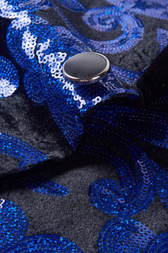Royal Blue Sequins Męskie 2-częściowe garnitury