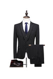 Szary Pinstripe Notched Lapel Męskie 2-częściowe garnitury