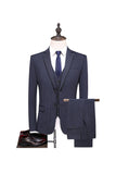 Szary Pinstripe Notched Lapel Męskie 2-częściowe garnitury