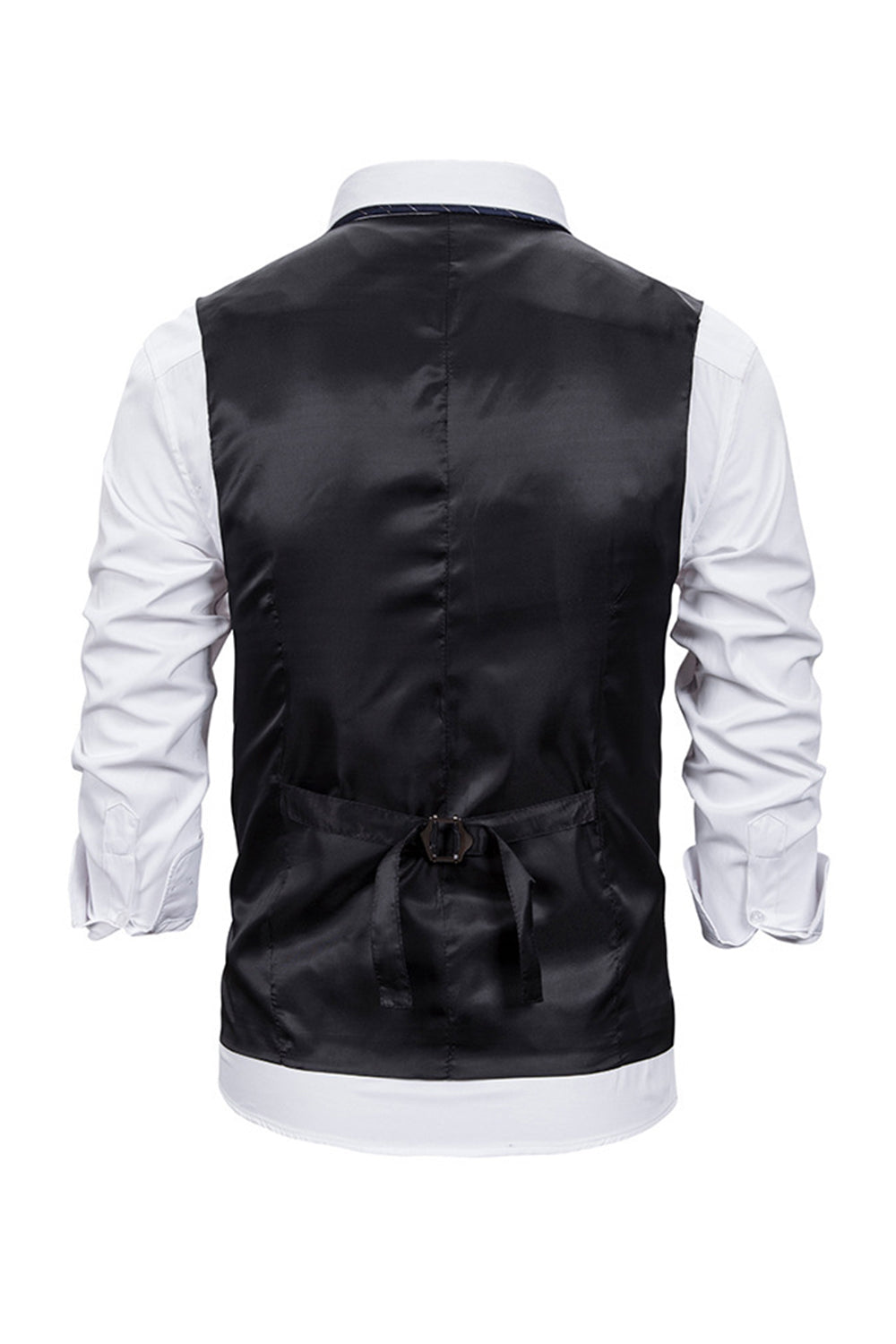 V Neck Single Breasted Męska Szara Kamizelka Casual