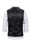 V Neck Single Breasted Męska Szara Kamizelka Casual