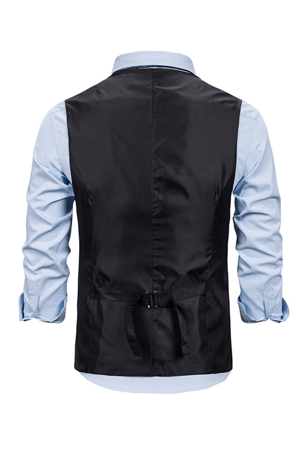 V Neck Single Breasted Męska Szara Kamizelka Casual