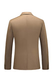 Khaki Double Breasted Notched Lapel 3-częściowe garnitury męskie