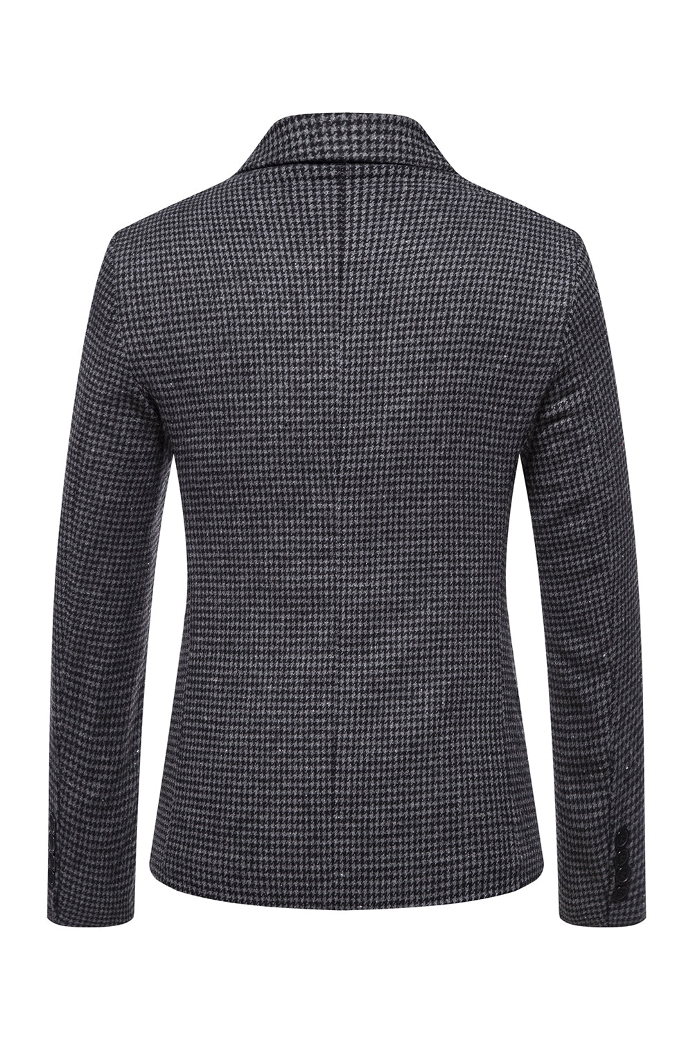 Khaki Plaid One Button Marynarka Męska