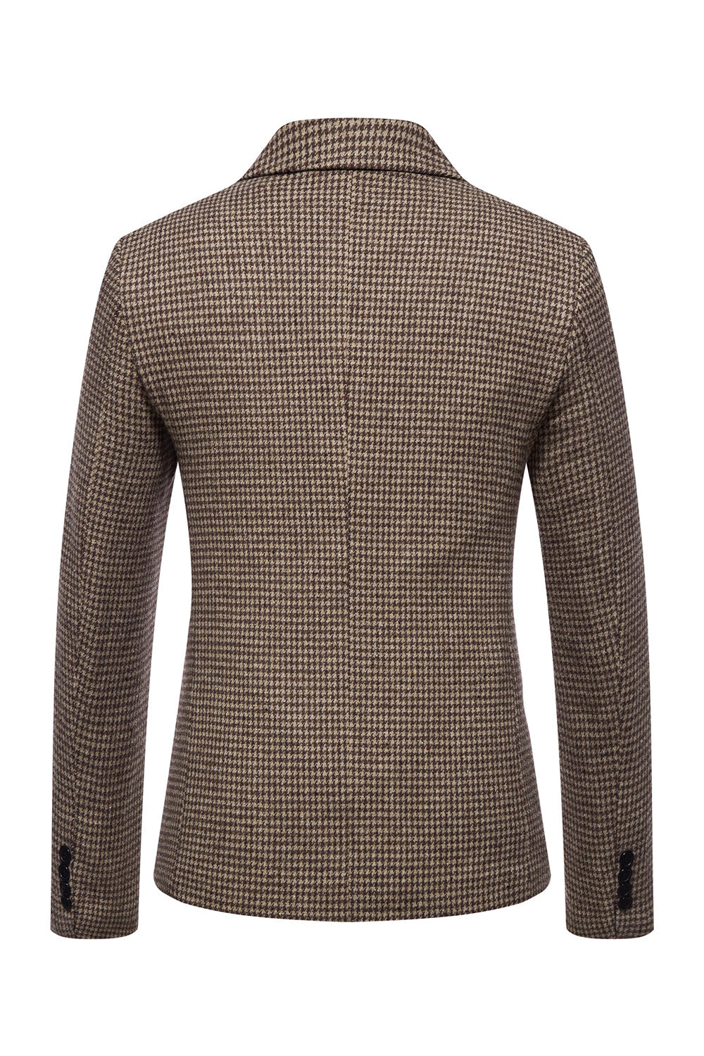 Khaki Plaid One Button Marynarka Męska