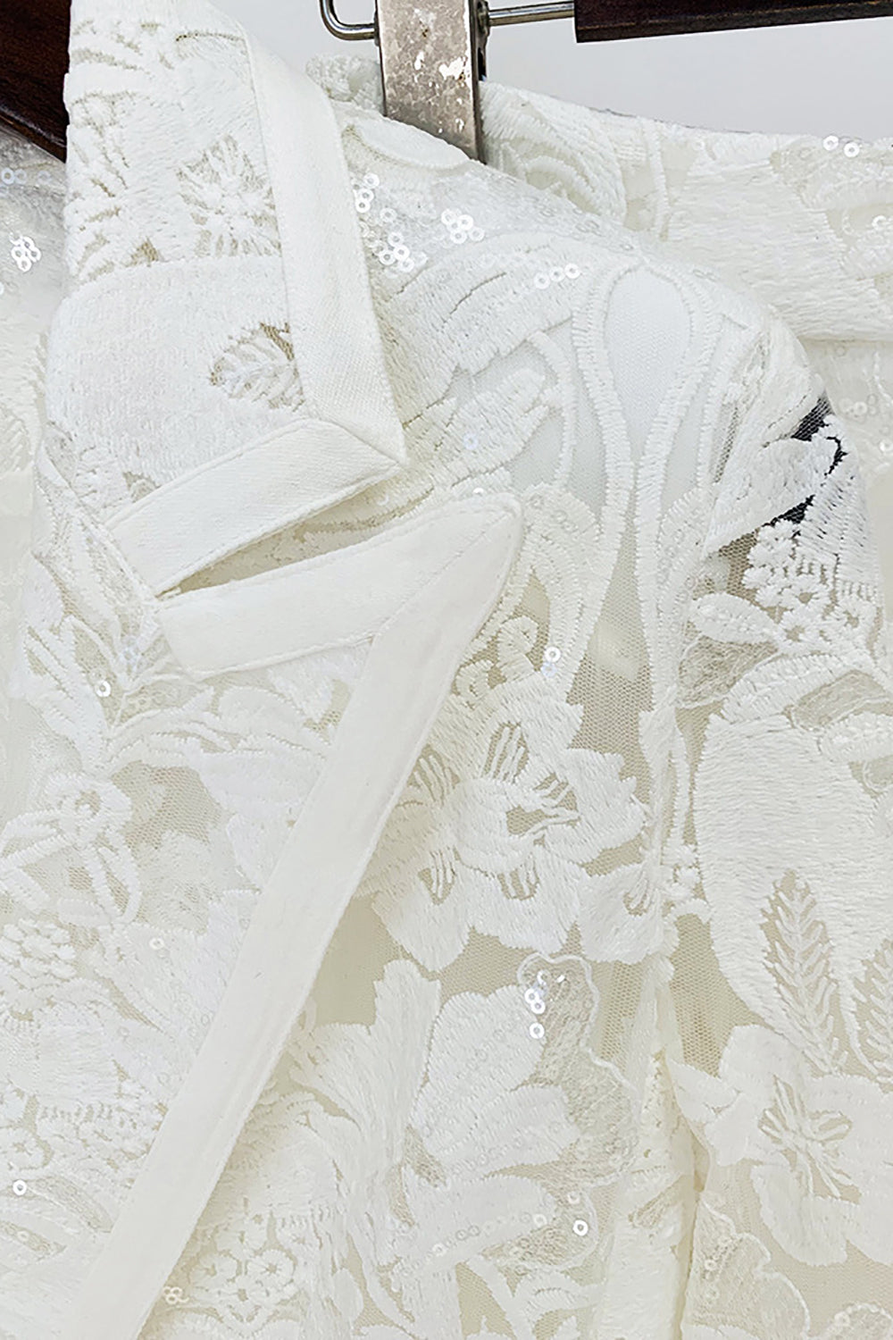 Błyszczące Czarne Koronkowe 2-Częściowe Damskie Garnitury Imprezowe