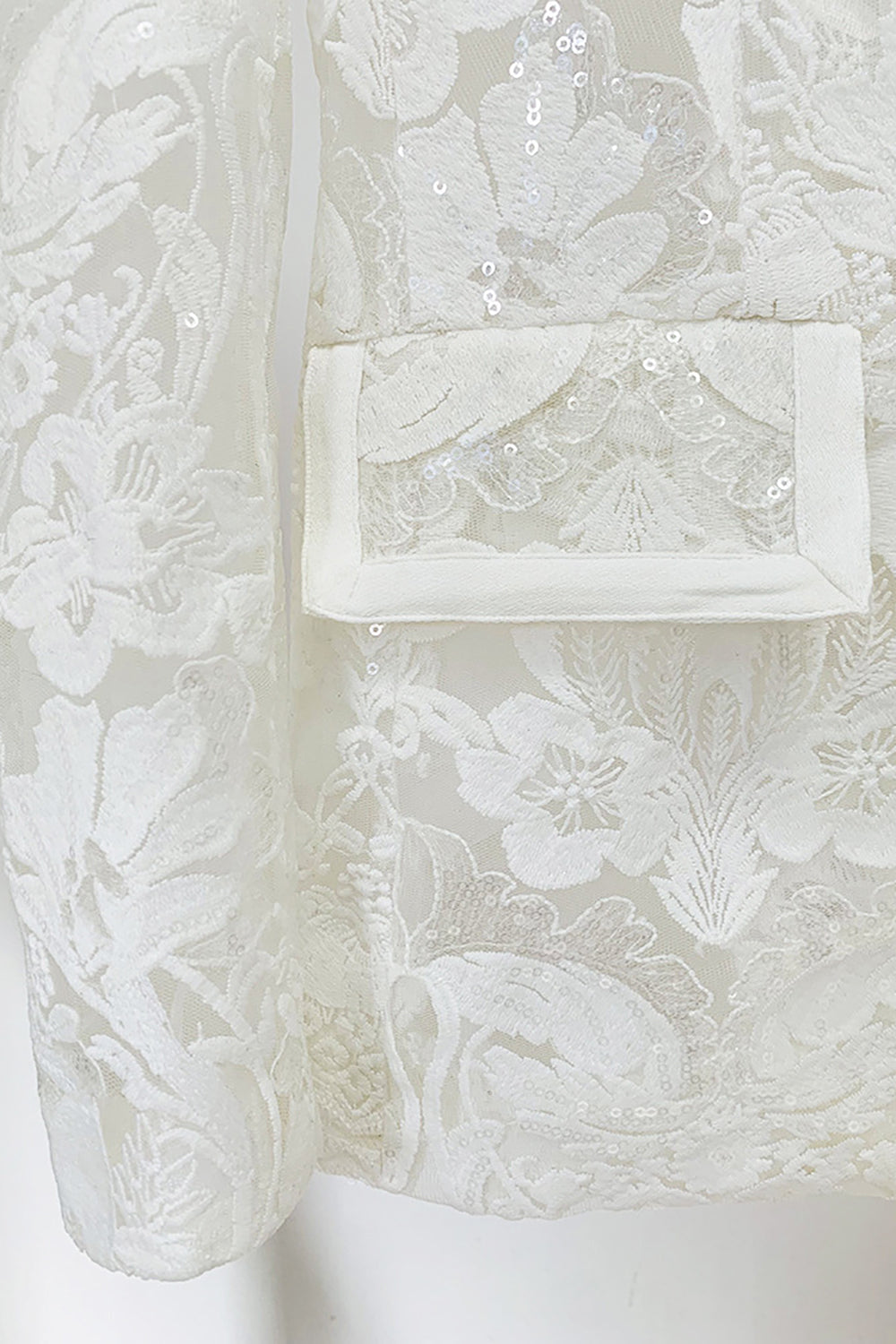 Błyszczące Czarne Koronkowe 2-Częściowe Damskie Garnitury Imprezowe