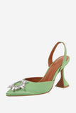 Rhinestone Pointed Toe Sandały Stiletto