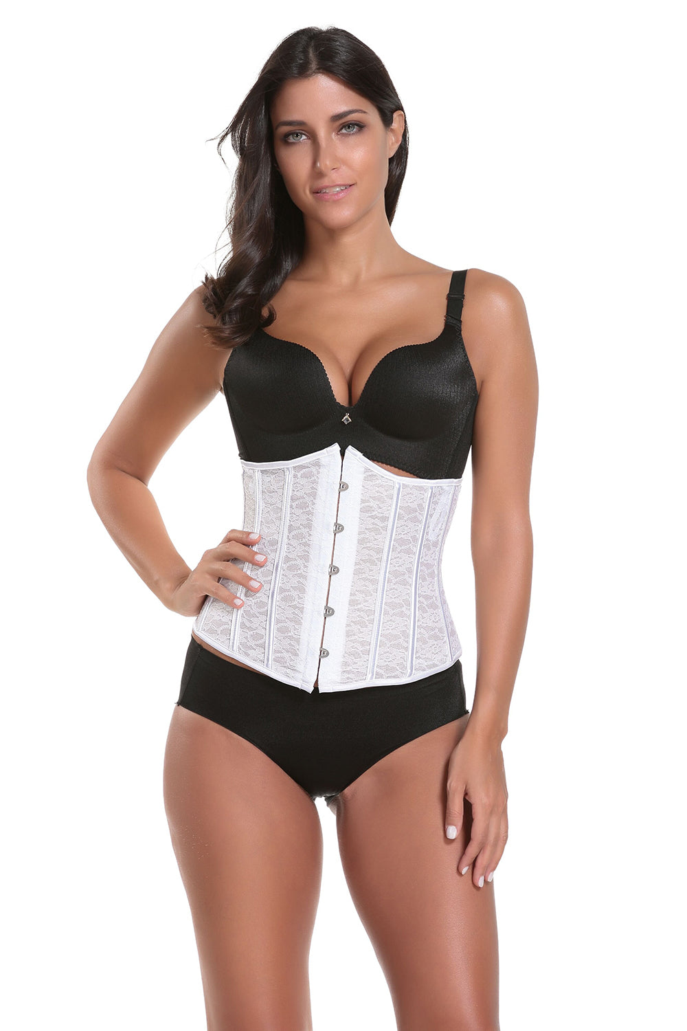 Czarna koronkowa klamra Waist Control Shapewear