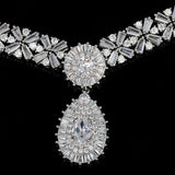 Królewska Niebieska Cyrkoniami Naszyjnik Kolczyk Zestaw biżuterii