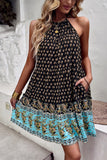 Zielone Dekolt Halter Sukienki Letnie Boho