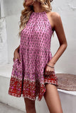 Zielone Dekolt Halter Sukienki Letnie Boho