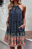 Zielone Dekolt Halter Sukienki Letnie Boho