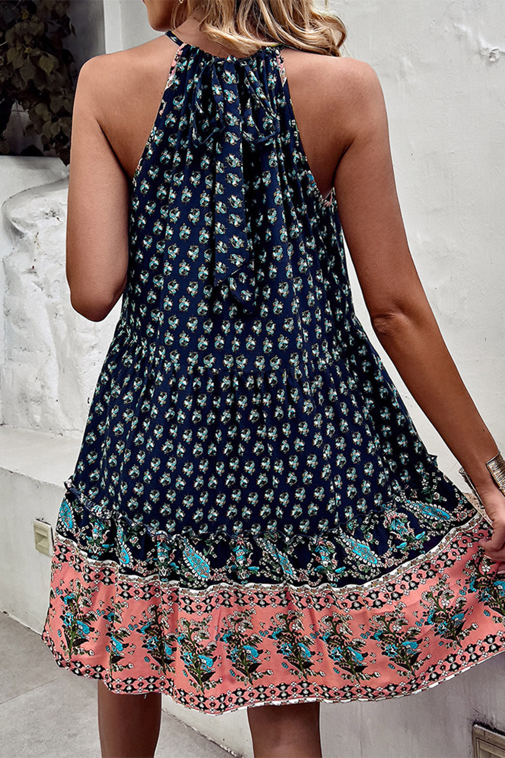 Zielone Dekolt Halter Sukienki Letnie Boho
