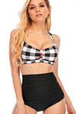 Plaid Halter Dwuczęściowe stroje kąpielowe