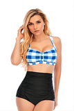Plaid Halter Dwuczęściowe stroje kąpielowe