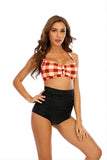Plaid Halter Dwuczęściowe stroje kąpielowe