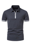 Casual Summer Short Sleeves Męskie topy z zamkiem błyskawicznym