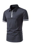 Casual Summer Short Sleeves Męskie topy z zamkiem błyskawicznym